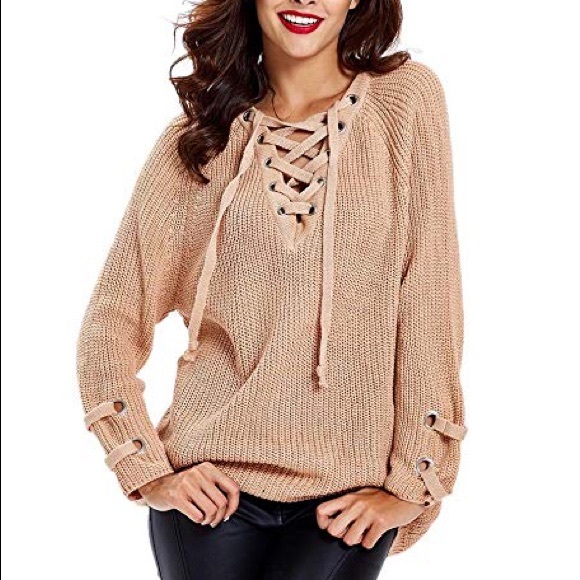 LAST ONE❗️HP🎉 Lace Up Sweater - Picture 5 of 7